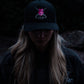 Angling Hat Black, Pink Logo